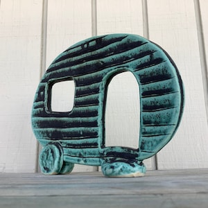 Aquarium Decor Airstream Anhänger Skulptur - Keramik Tank Dekorationen - Aquarium Zubehör - Aquarium Rock Hide - Terrarien