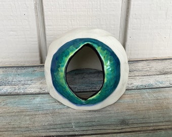 Dragon Eye Fish Cave - Aquarium Decoration - Betta Fish Tank Decor - Eyeball Aquarium Ornament - Ceramic Tank Supplies - Creepy Reptile Hide