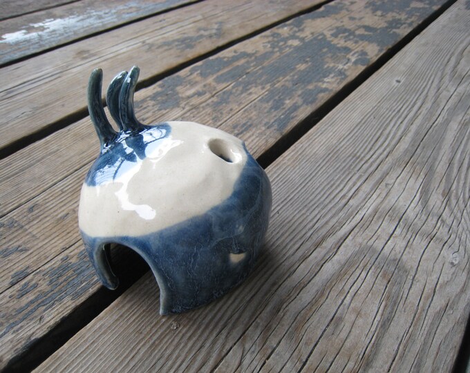 Small Aquarium Cave Blue and White Ceramics Betta Fish Etsy
