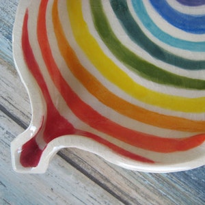 Ceramic Rolling Tray Rainbow Square Pottery Plate Ceramic Dish Colorful Room Decor for Teens Planter Tray Ashtray Tea Light Holder image 7