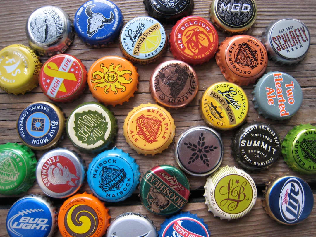 Beer Bottle Cap Magnets Father's Day Gift Bar Decor - Etsy