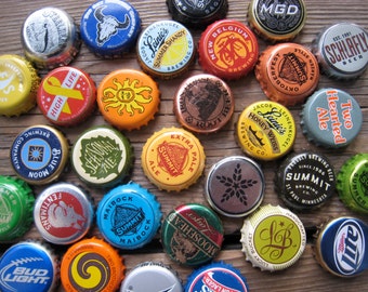 Beer Bottle Cap Magnets - Father's Day Gift - Bar Decor - Man Cave Decorations - Beer Gifts - Gifts for Men - Set of 12