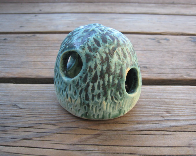 Teal Aquarium Decoration Ceramics and Pottery Small Fish Etsy