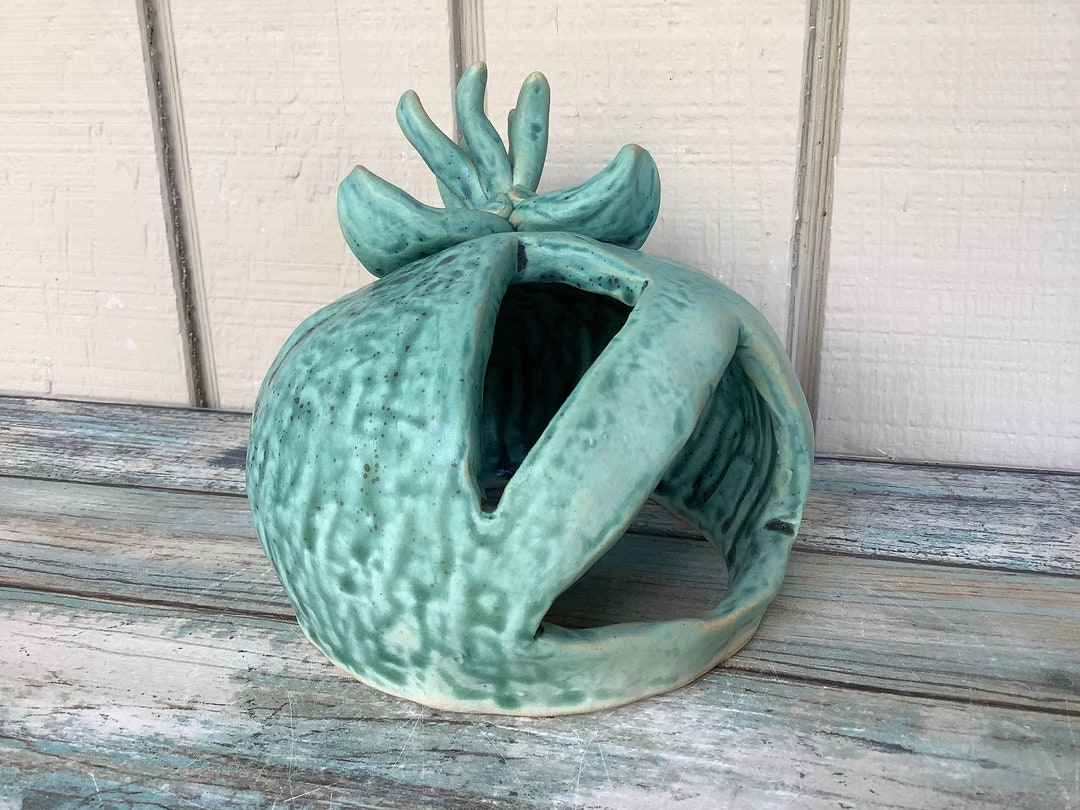 Ceramic Fish Tank Decoration Small Reptile Hide Axolotl Aquarium Round