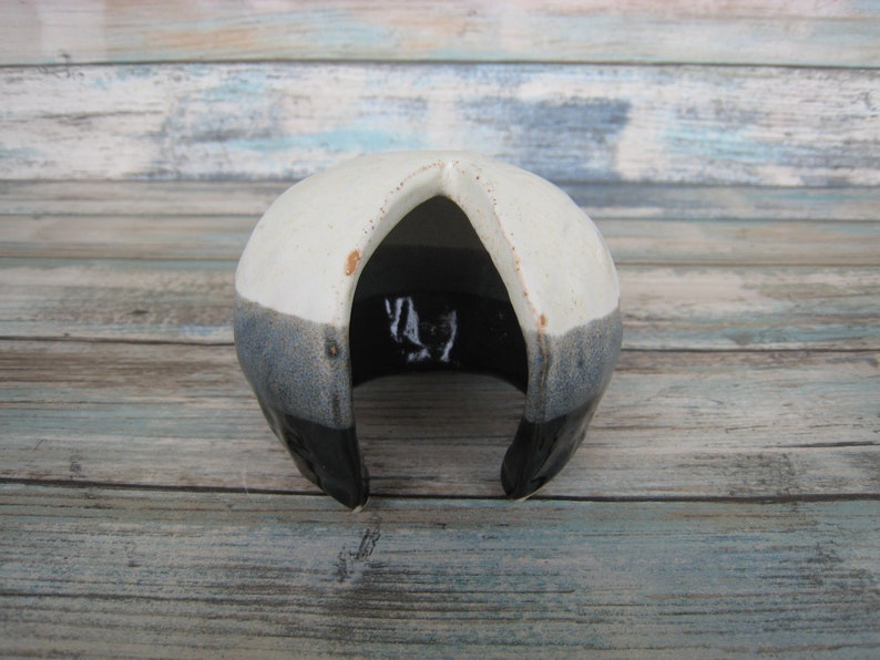 Modern Ceramic Tank Decor Black And White Cream Betta Fish Etsy
