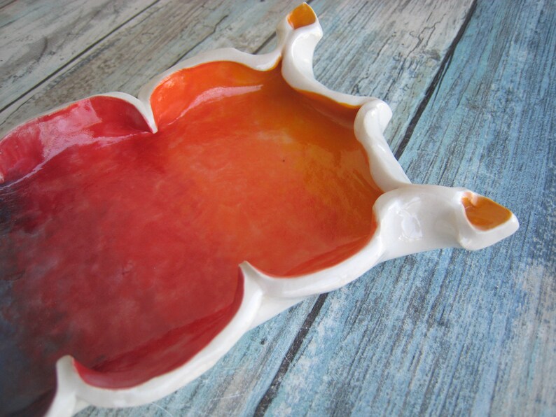 Rolling Tray Ceramic Handmade Dish Sunset Art Vanity Etsy