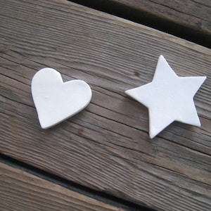 200 cuori o stelle in bisquit SU ordinazione, segnaposto per la cena, decorazione di nozze, idea artigianale, per la classe