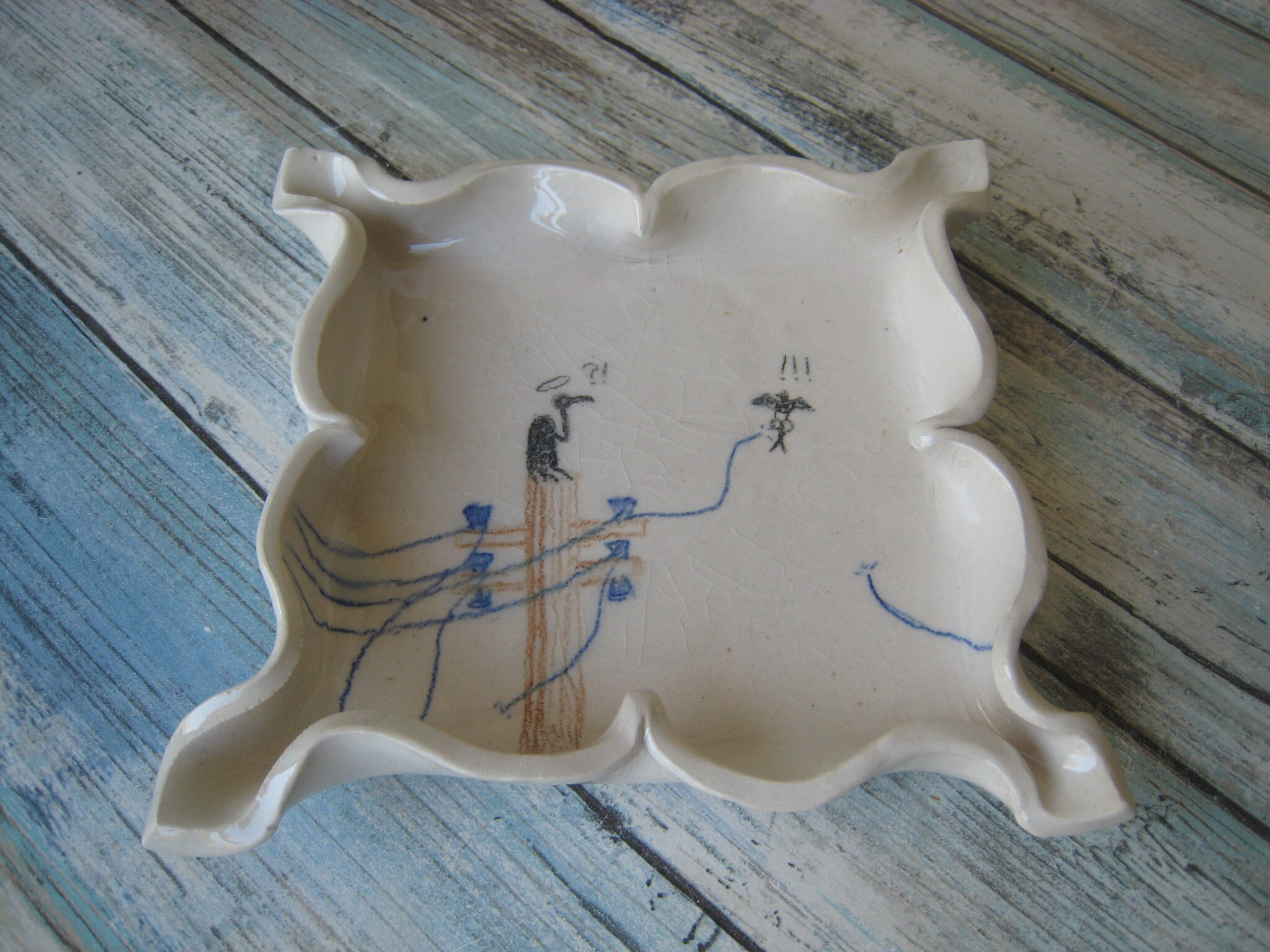 Ceramic Rolling Tray Small Square Plate Handmade Pottery Etsy