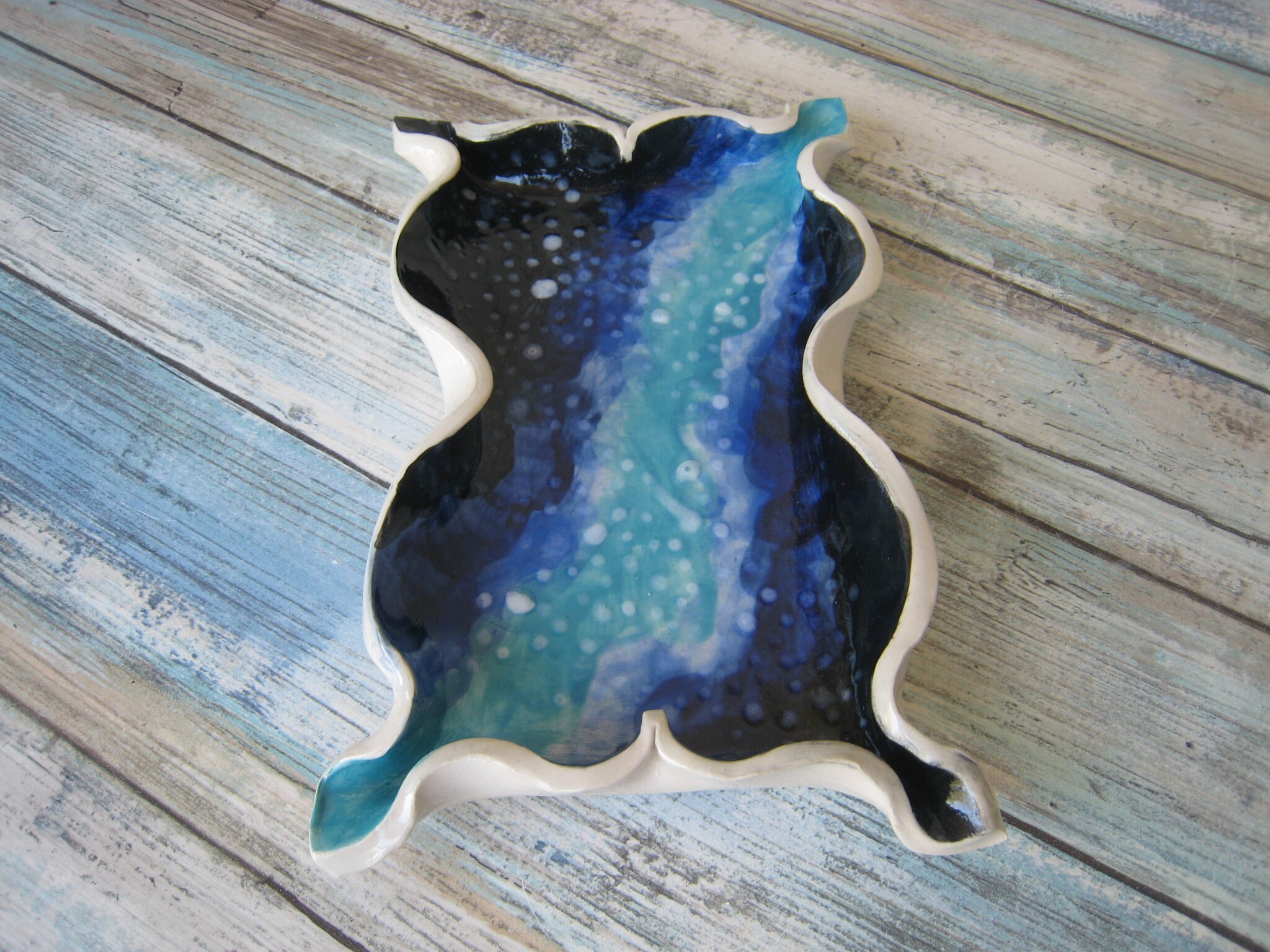 Ceramic Rolling Tray Galaxy Ashtray Vanity Tray Ceramics Etsy