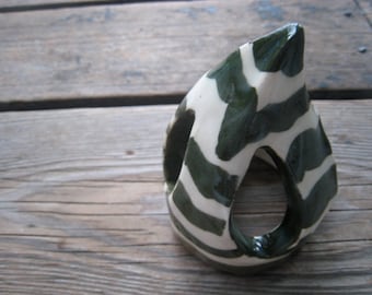 Striped Fish Cave MADE TO ORDER - You Choose Color - Ceramic Fish House - Striped Aquarium Decor - Bettas - Whimsical Ceramic Sculpture