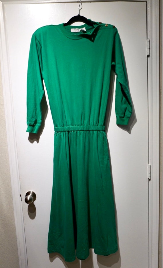 Liz Claiborne Long sleeve 80s Green Dress