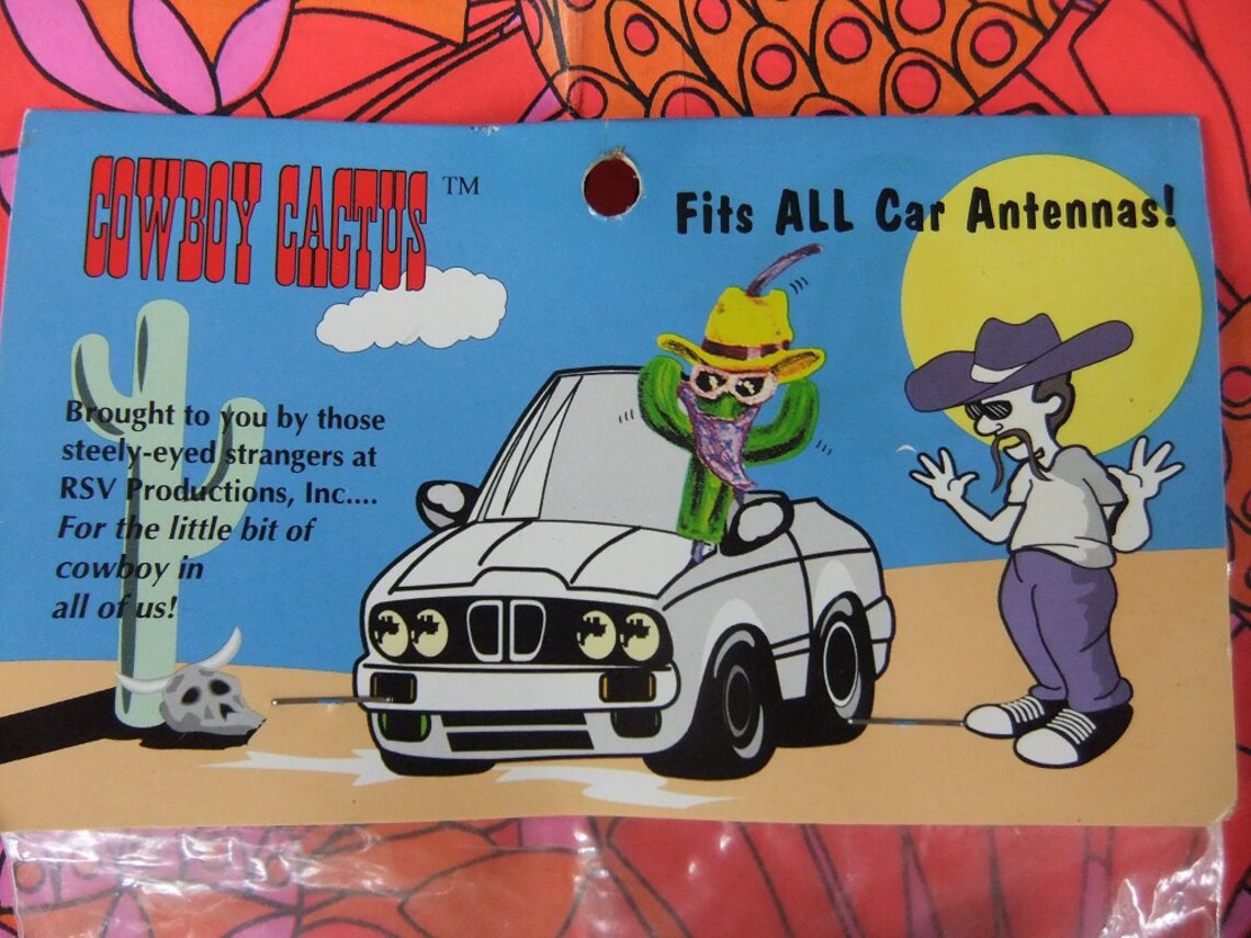 Cowboy Cactus Antenna Cover Wild West Cactus Antenna Topper Etsy