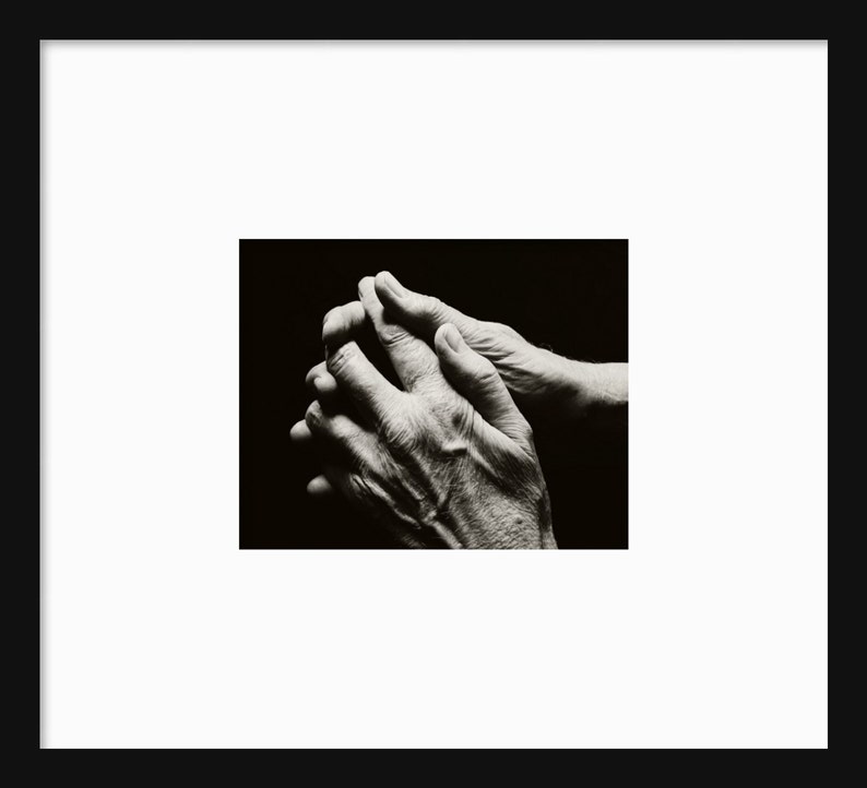 Hands Portrait Art Hands Fine Art Photograph Black and White Photography Clasped Hands Print