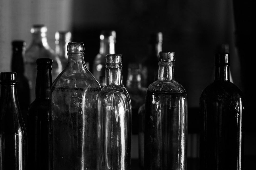 Black and White Bottles Print Dark Still Life Fine Art Etsy
