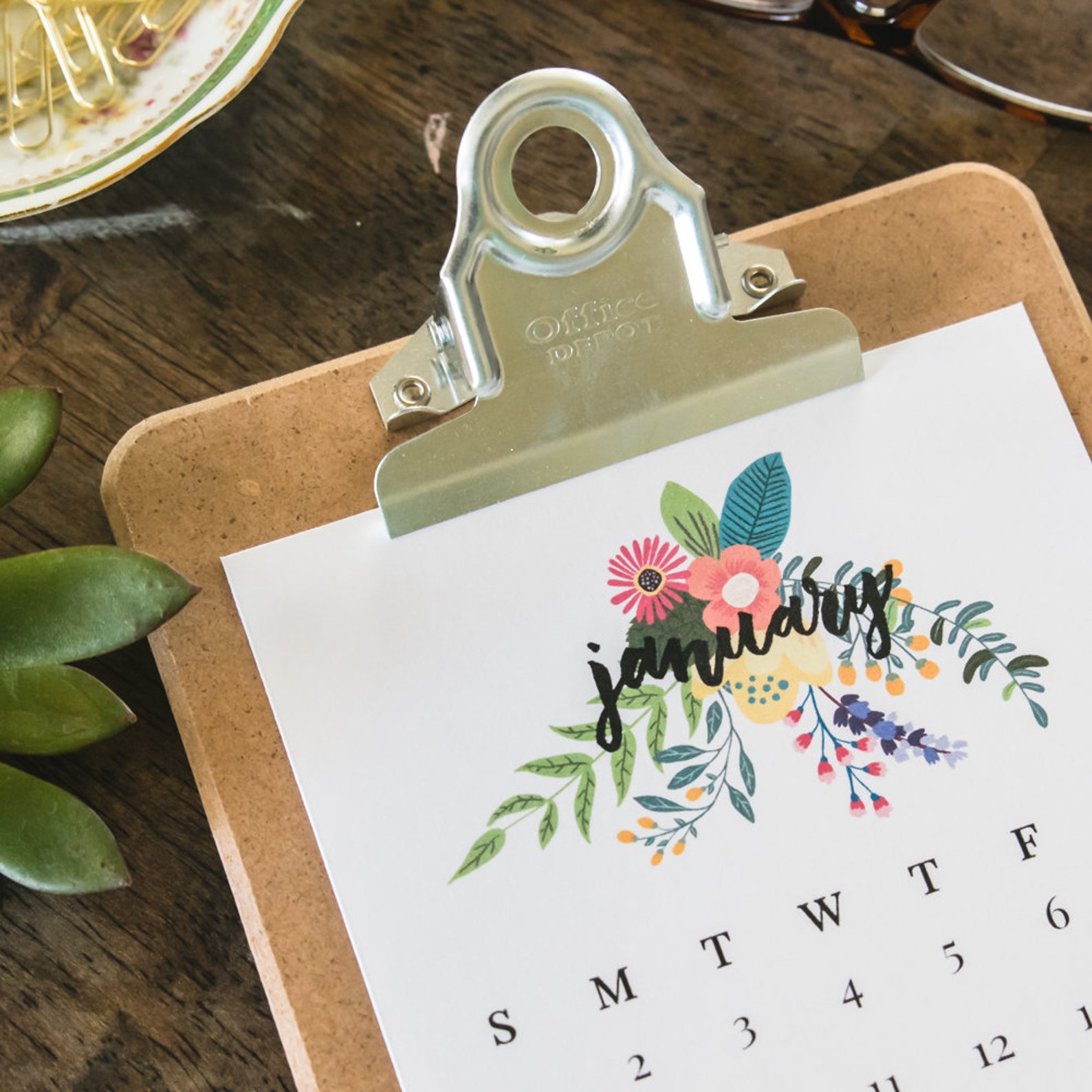 2017 Calendar / Printable Calendar / 5x7 Calendar / Desktop | Etsy