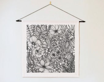 Floral Textile Wall Hanging