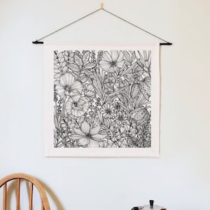 Floral Textile Wall Hanging