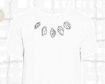 Crystal Shirt - Crystals T-Shirt, Crystal Tee, Crystal Gifts, Crystal Print, Crystal Necklace Print, Quartz Shirt, Minerals Print