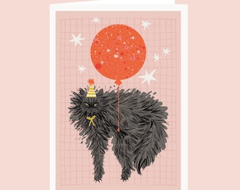 Funny Black Cat Birthday Card