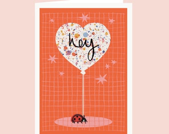 Ladybird Balloon Birthday Card / Ladybird Birthday Card