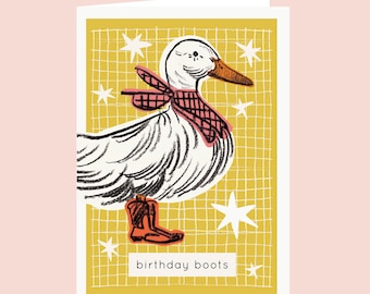 Cowboy Duck Birthday Card - Funny Birthday Card, Duck Birthday Card, Cute Birthday Card