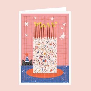 Carte d'anniversaire chat - carte d'anniversaire gâteau - carte drôle de chat