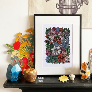 Vibrant Floral Print / Floral Wall Art / Colourful Wall Art image 4