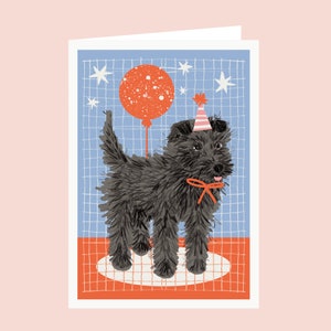 Carte d'anniversaire chien - chien terrier - carte d'anniversaire enfant - carte chien drôle