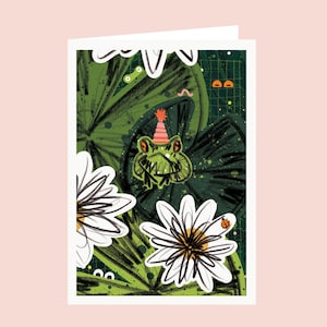 Frog Pond Birthday Card - Funny Frog Card - Animal Birthday Card