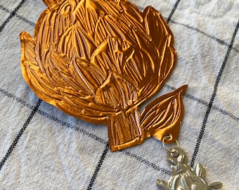 Artichoke Embossed Copper Ornament