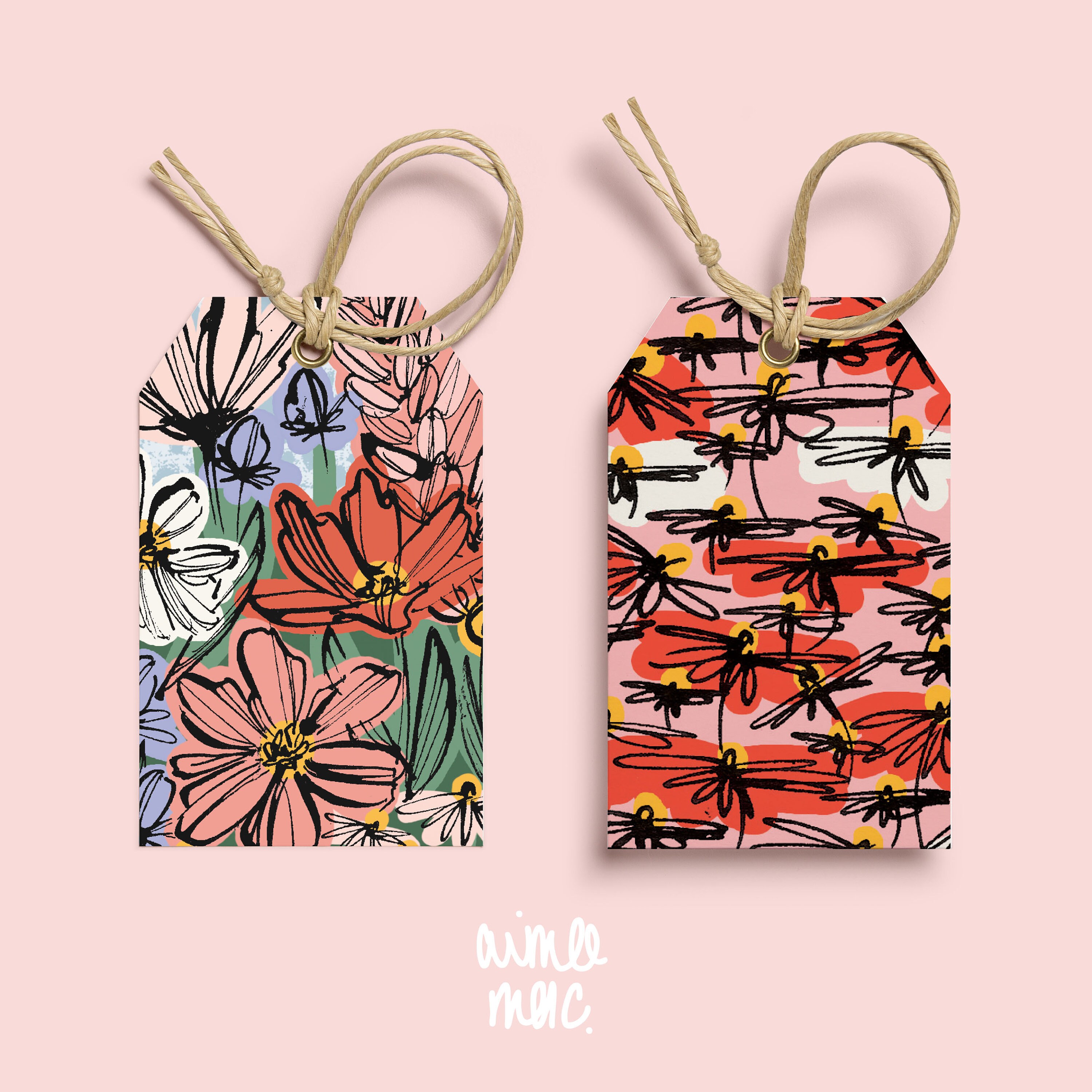 Floral Botanical Printable Gift Tags 6 Designs Digital Etsy