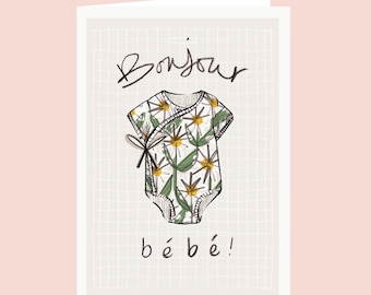 Bonjour Bebe genderneutrale nieuwe babykaart