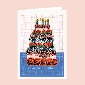 Birthday Cake Card - Funny Birthday Card, Birthday Cake, Stylish Birthday Card, A6