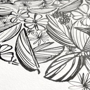 Blackbird Hedgerow ORIGINAL Pen & Ink Drawing Illustration British Bird Art, Songbird Art, British Wildlife Art image 5