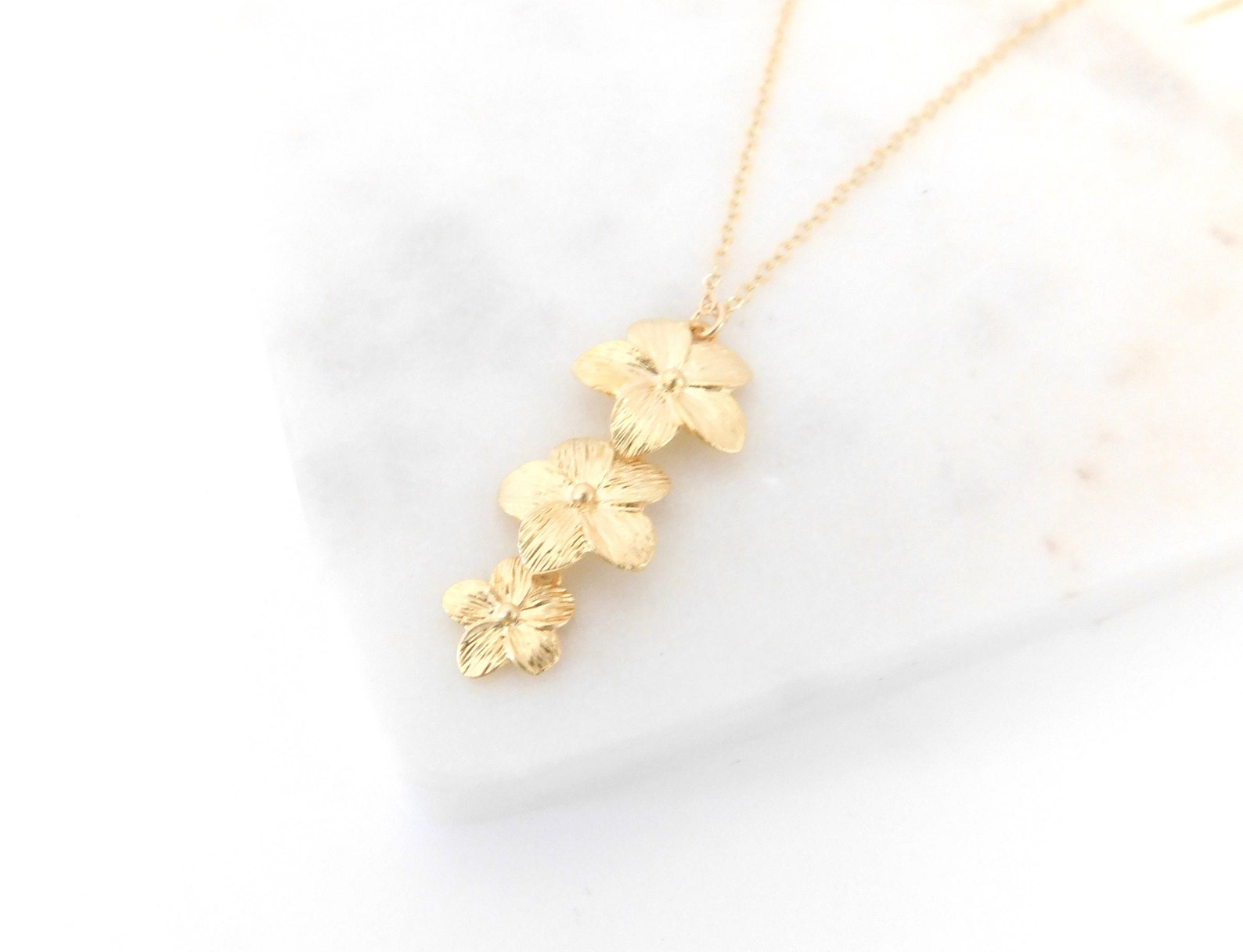 Plumeria Necklace / Gold Flower Necklace / Hawaiian Jewelry in Etsy