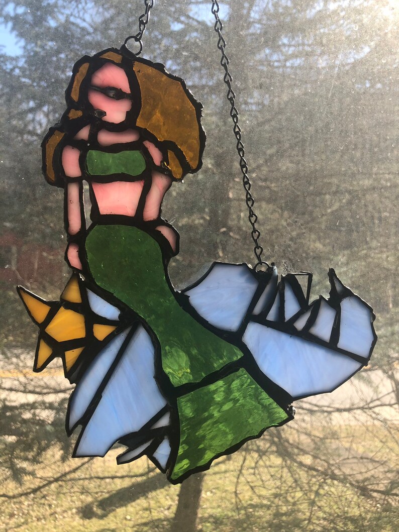 Mermaid Stained Glass Suncatcher Etsy Israel
