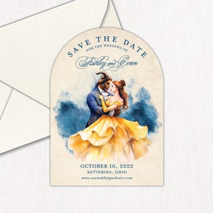 Beauty and the Beast Save the Date // Fairy Tale Wedding Announcement // Bell and Beast Invite