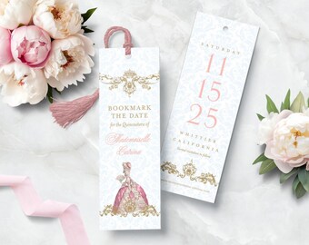 Marque-page Marie-Antoinette : cadeau de mariage de conte de fées rococo