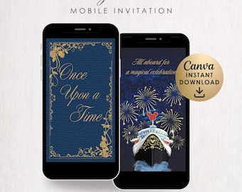 Invitación de boda animada, Crucero mágico: GIF MP4 editable de Canva