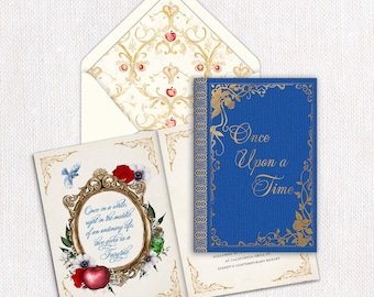 Snow White Fairytale Wedding Invitation: Foil Printed Storybook Design