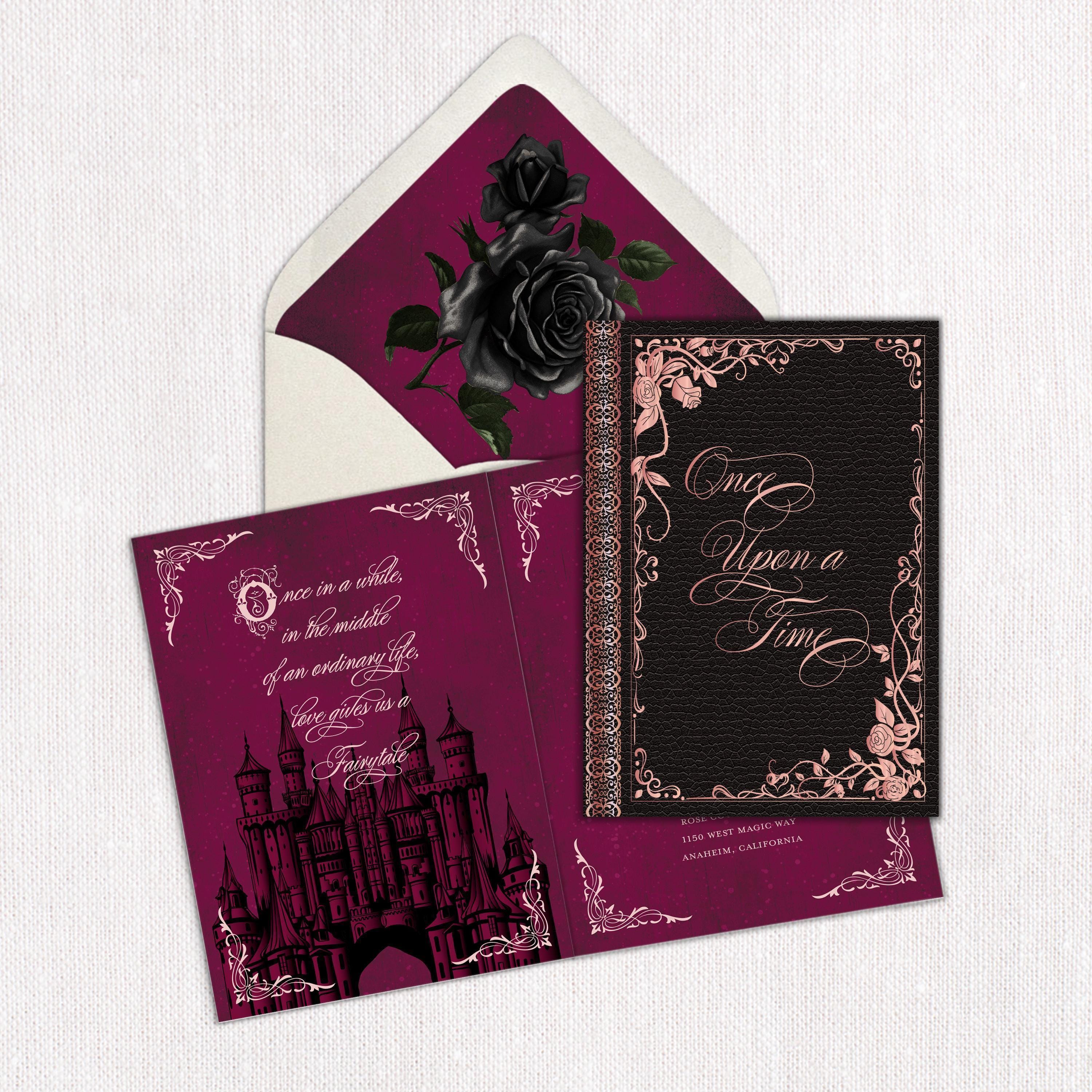 Dark Fairytale Book Wedding Invitation || Gothic Wedding Invitation || Villain Invitation || Quinceanera Invite