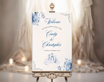 Letrero de bienvenida de Cenicienta / Decoración para bodas, baby showers y despedidas de soltera (acrílico o espuma)