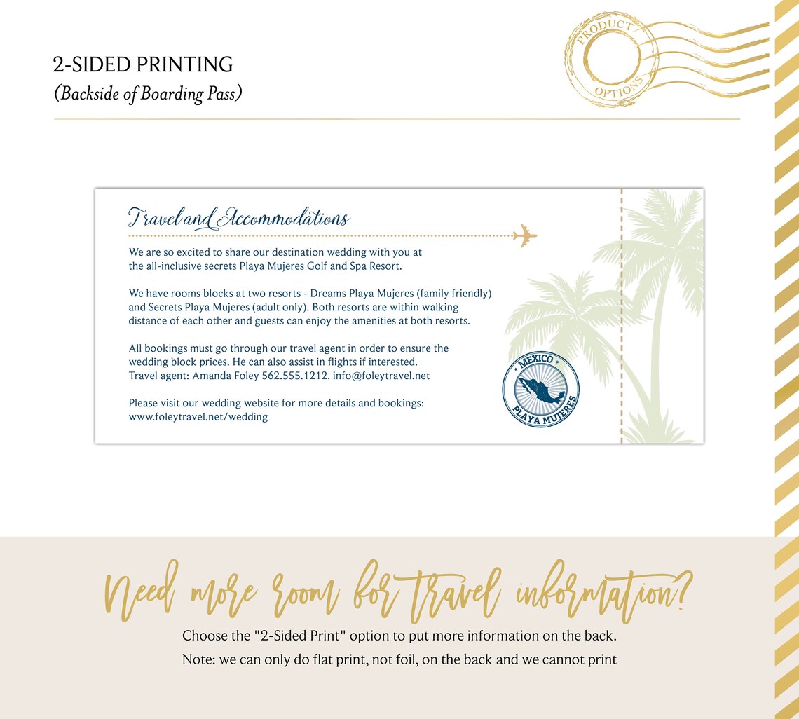 Foil Stamped Boarding Pass Save the Date Photo Wedding Foil Etsy