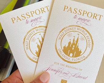 Faire-part de mariage Passeport de conte de fées et RSVP : mariage à destination