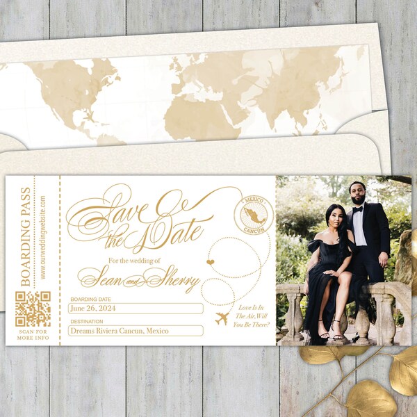 Boarding Pass Save the Date - Etsy