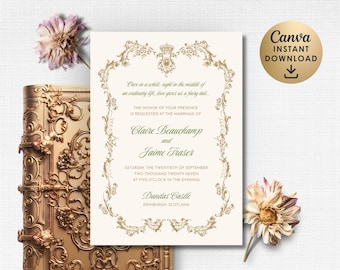 Invitation époque Régence : Invitation Ton Royal (téléchargement instantané)