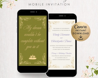 Invitación de boda animada, diseño de la princesa y la rana: GIF editable en Canva MP4