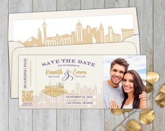 Las Vegas Save the Date // Photo Save the Date // Save the Date Boarding Pass