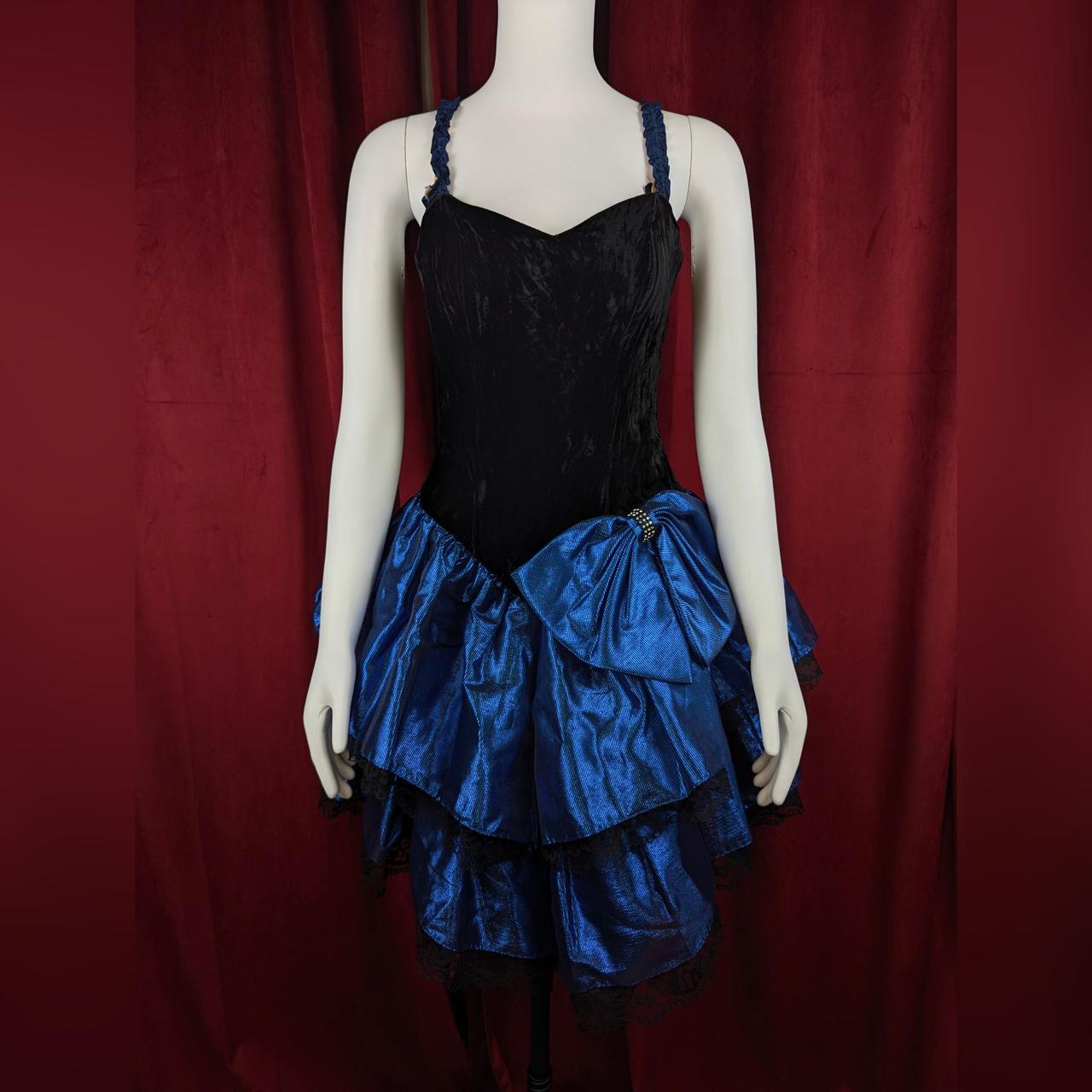 80s Metallic Blue Dress - Etsy