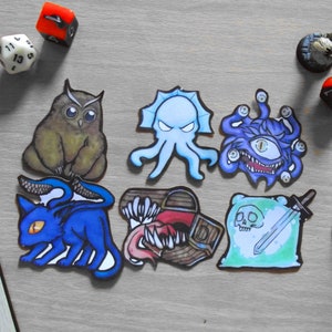 Adesivos de monstros D&D, adesivos DND, masmorras e dragões,